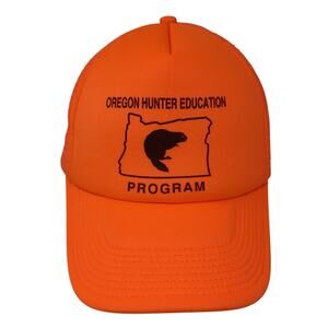 Oregon Hunter Education Program Trucker Hat Orange One Size Adjustable Mesh Back